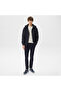 Men's Hooded Quilted Navy Blue Coat - 3