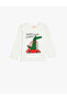 Dinosaur T-Shirt Long Sleeve Crew Neck Cotton