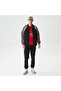 Men's Shirt Collar Color Blocked Black Coat