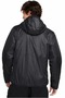 Men's Hooded Black Water Resistant Thermal Fabric Fleece Double Pocket Jacket - 6