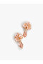 Flower Patterned Earrings with Bead Detail - 2