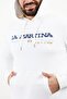 Men Hooded Neck Brand Logo Long Sleeves Sweatshirt, Optic White - 2
