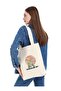 Canvas Fabrictesettür Scenery Girl Tote Bag - Cream - Çınar Tote Bag - 5