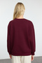 Bordo Regular/Normal Kalıp Nakışlı Kalın Örme Sweatshirt TWOAW25SW00050 - 5