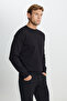 Men's Black Cotton Standard Fit Regular Cut Crew Neck Knitwear Sweater, - 4