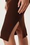 Women's Dark Brown Crew Neck Lycra Knitwear Dress MT00104 - 6