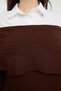 Brown Woven Garnished Knitwear Dress Tctaw25Eb00052 - 4