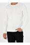White Slim Fit Cotton Blend Crew Neck Knitwear Sweater 50270175-Vr013 - 6