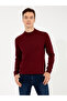 Dark Burgundy Slim Fit Quarter Turtleneck Basic Knitwear Sweater 50257712-Vr175 - 3