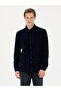 Navy Blue Regular Fit Long Sleeve Velvet Shirt 50276943-Vr033 - 3