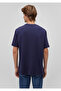 Pro Logo Printed Navy Blue T-Shirt Loose Fit / Comfortable Loose Cut 0612423-84371 - 4
