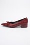 Beatrix Burgundy Color Patent Leather Short Heeled Women's Shoes - 8