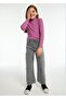 Girl's Ribbed Flared Trousers Gray 7546