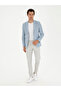 Light Blue Slim Fit Linen Blended Jacket 50284659 -Vr003 - 4