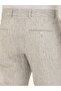 Light Gray Slim Fit Linen Blended Fabric Trousers 50284615 -Vr001 - 7