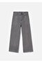 Girl's Ribbed Flared Trousers Gray 7546 - 4