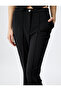 Slit Detailed Fabric Trousers with Pockets Standard Waist - 5