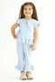Crew Neck Short Sleeve Waffel Pacifier Frilly Double Suit Baby Blue Color Girl's Double Suit - 2