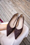 Castle Bitter-Brown Suede Galaxy Gold Detailed Suede Women's Ballerinas - 4