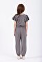 Crew Neck Paca Elastic Gray Color Girls' Two-Piece Set - 4
