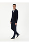Navy Blue Slim Fit Wool Blended Double Breasted Knitwear Cardigan 50296283-Vr033 - 4