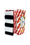 Set of 6 Black and White Striped Unisex Sports Socks 37-44 - 2