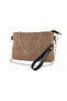 Wicker Weave Taba Portfolio Bag. Tan Clutch Bag. Evening Bag. Invitation Bag. Hand and Shoulder Bag.