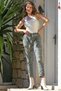 Women's Khaki Italian Waist Lace-Up Sequined Lettered Lycra Pants Size 38 - 46 - 5