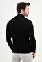 Striped Slim Fit Half Turtleneck Men's Knitwear Sweater Black - 11504.24K - 3