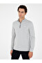 Gray Melange Regular Fit Cotton Blended Half Zipper Sweatshirt 50294015-Vr086 - 3