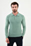 Patterned Slim Fit Polo Neck Men's Knitwear Sweater Çağla - 11514.24K