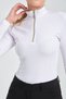 White Color Long Sleeve Women's Riding T-Shirt with Zipper - 6