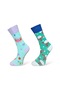 Pack of 2 Patterned Unisex Flexible Moisturizing Cotton Socks