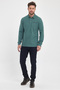 Men's Long Basic Polo Neck Plain Mint Sweatshirt with Pockets - 7