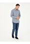 Navy Blue Slim Fit Cotton Striped Shirt 50291360-Vr033 - 4