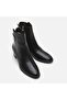 Genuine Leather Black Women's Heeled Boots - 3
