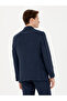 Navy Blue Striped Slim Fit Wool Blended Classic Jacket 50273655-Vr033 - 5