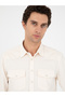 Ecru Regular Fit Cotton Pocket Shirt 50291369-Vr019 - 2