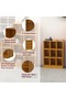 Wooden Display Shelves with 9 Storage Compartment, Freestanding, Light Walnut - 4