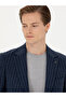 Navy Blue Striped Slim Fit Wool Blended Classic Jacket 50273655-Vr033 - 2