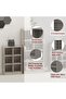 Wooden Display Shelves with 6 Storage Compartment, Freestanding, Light Concrete - 4