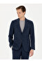 Navy Blue Striped Slim Fit Wool Blended Classic Jacket 50273655-Vr033