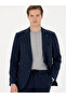 Navy Blue Striped Slim Fit Wool Blended Classic Jacket 50273655-Vr033 - 3