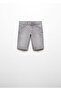 Slim fit kot bermuda şort - 3