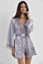 2490 Satin Shorts Set with Dressing Gown - 6