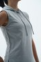 Pure Comfort - Gray Relaxed Fit Cotton Hooded Women's Sports Tank Top - 2