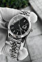 Silver Premium Black Dial Calendar Men's Wrist Watch - 5