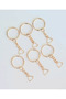 100 Pieces Gold Keychain Ring - with Triangle Apparatus
