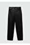 Leather look straight cut pants - 3
