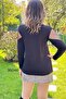 Leather Garnished Tulle Detail Blouse 3s046 - 3